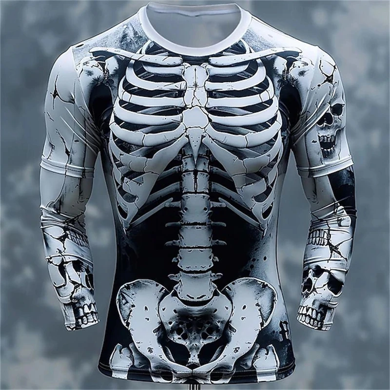 Mens Fashion Clothes - 3D Print Skelet Schedels Patroon T-shirts