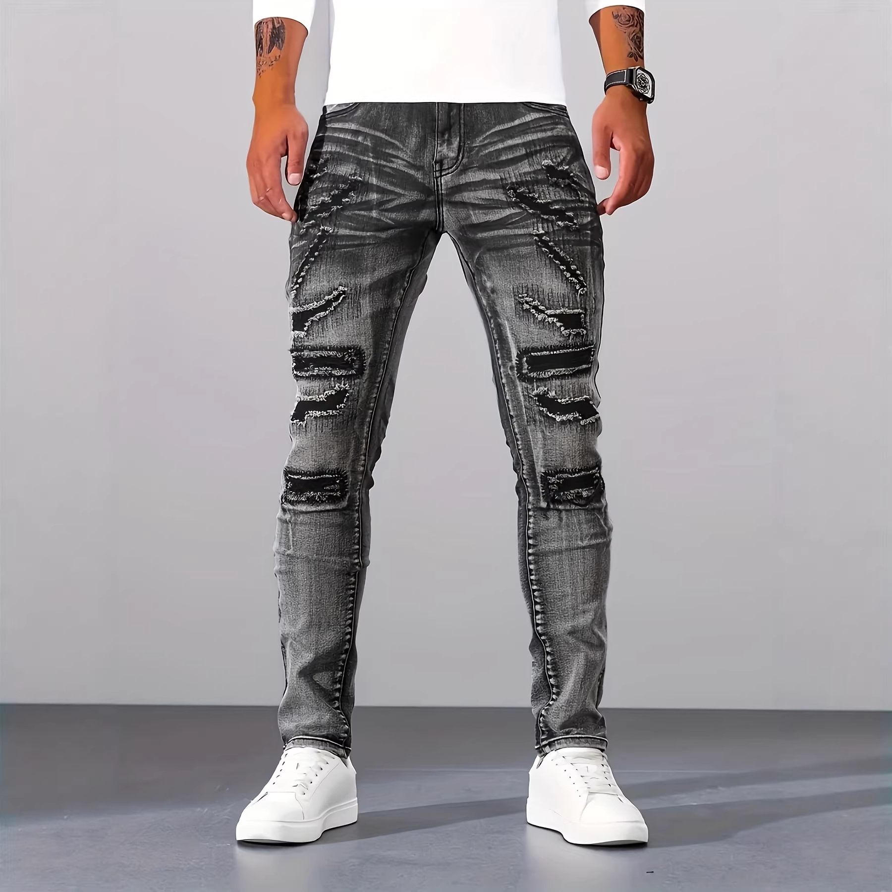 Heren Grijze Smalle Simpele Ca - Men'S Fashion Grey Jeans recensie en prijs