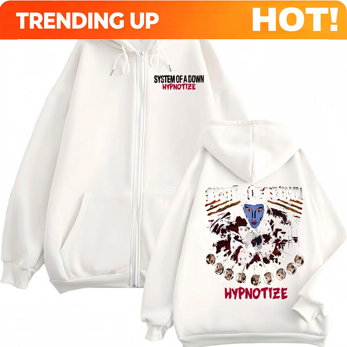Rock Band System of A Down Hyp - Mens Fashion Zip Up Hoodies recensie en prijs