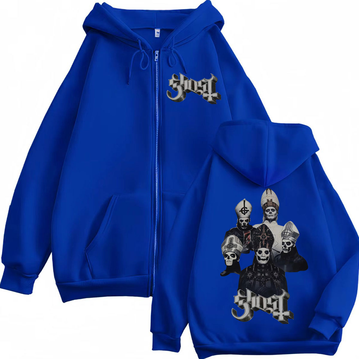 Hot Sale Ghost Band Rits Hoodi - Mens Fashion Zip Up Hoodies recensie en prijs