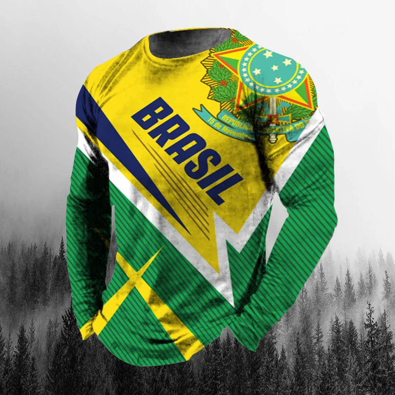 Vintage Braziliaanse vlag 3D-p - Mens Fashion Clothes recensie en prijs